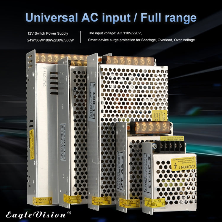 AC 110 / 220V to DC 12V 15A 180W Power Adapter AC-DC Converter Step Down Module, 15A 180W