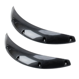 2 PCS 58cm Car Stickers Rubber Large Round Arc Strips Universal Fender Flares Wheel Eyebrow Decal Sticker Eyebrow Car-covers Black Striped Round Arc Strips, 58cm