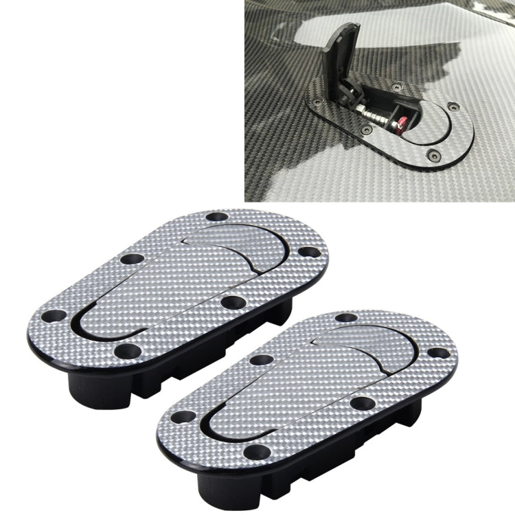 A Pair Car Cover Lock Modified Hood Lock General Racing Car Cover Lock, Carbon Grey, (Black), with Keys(Carbon）