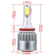 Load image into Gallery viewer, 2 PCS H8/H9/H11 18W 1800 LM 8000K IP68 Casnbus Constant Current Car LED Headlight with 2 COB Lamps, DC 9-36V, H8/H11, H11