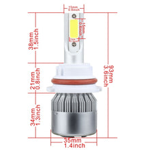 Load image into Gallery viewer, 2 PCS 9007 18W 1800 LM 6000K IP68 Casnbus Constant Current Car LED Headlight with 2 COB Lamps, DC 9-36V, 9007