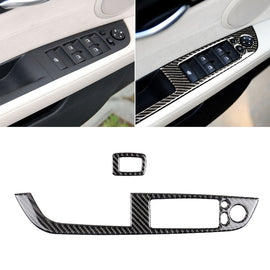 Car Carbon Fiber Window Lift Panel With Folding Key Soild Decorative Sticker for Left Drive BMW Z4  2009-2015, Window Lift Panel With Folding Key(Soild Color)