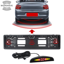 Load image into Gallery viewer, PZ300L Europe Car License Plate Frame Parking Sensors Reversing Radar with 3 Radar Detector, PZ300L