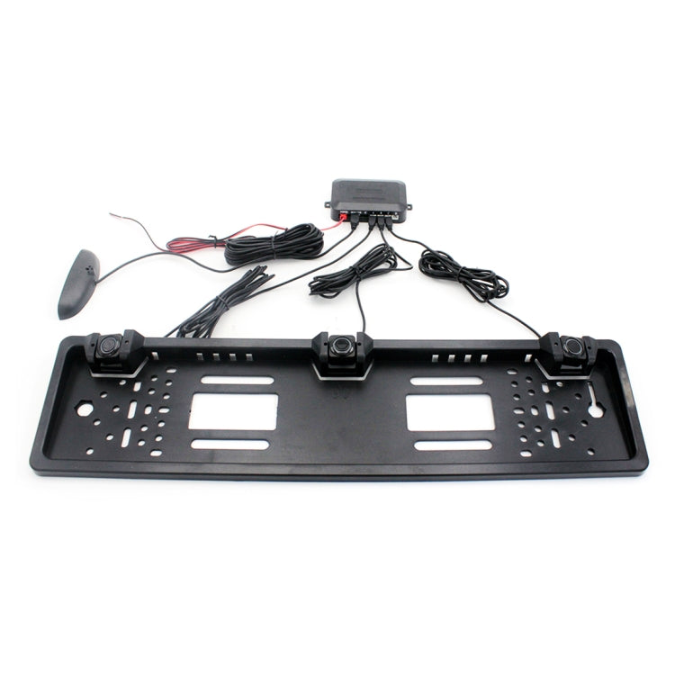 PZ300L Europe Car License Plate Frame Parking Sensors Reversing Radar with 3 Radar Detector, PZ300L