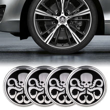 Load image into Gallery viewer, 4 PCS Car-Styling Skull Pattern Wheel Hub Decorative Sticker, Diameter: 5.8cm, Skull Pattern