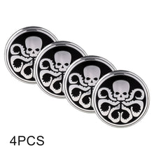 Load image into Gallery viewer, 4 PCS Car-Styling Skull Pattern Wheel Hub Decorative Sticker, Diameter: 5.8cm, Skull Pattern