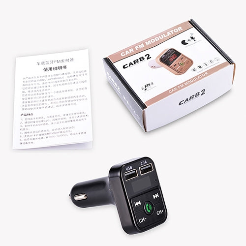 B2 Dual USB Charging Bluetooth FM Transmitter MP3 Music Player Car Kit, Support Hands-Free Call  & TF Card & U Disk, B2 (Black), B2 (Pink), B2 (Gold), B2 (Rose Gold), B2 (Silver)