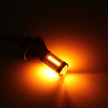 Load image into Gallery viewer, 2PCS 1156/Ba15s 5W 300LM 66LEDs SMD-4014 Car Tail Bulb Turn Signal Auto Reverse Lamp Daytime Turn Running Light Car Source (White Light+ Yellow Light),Cable Lenght:1 m, 1156/Ba15s 5W