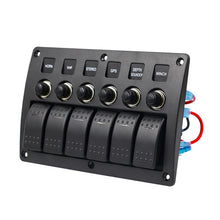 Load image into Gallery viewer, 3Pin 6 Way Switches Combination Switch Panel with Light and Projector Lens for Car RV Marine Boat, 3Pin 6 Way