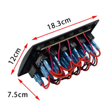 Load image into Gallery viewer, 3Pin 6 Way Switches Combination Switch Panel with Light and Projector Lens for Car RV Marine Boat, 3Pin 6 Way