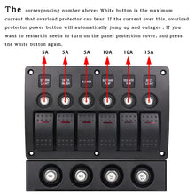 Load image into Gallery viewer, 3Pin 6 Way Switches Combination Switch Panel with Light and Projector Lens for Car RV Marine Boat, 3Pin 6 Way