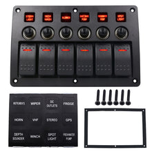 Load image into Gallery viewer, 3Pin 6 Way Switches Combination Switch Panel with Light and Projector Lens for Car RV Marine Boat, 3Pin 6 Way
