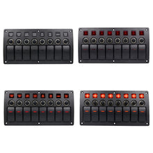 Load image into Gallery viewer, 3Pin 8 Way Switches Combination Switch Panel with Light and Projector Lens for Car RV Marine Boat, 3Pin 8 Way