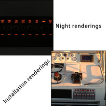 Load image into Gallery viewer, 3Pin 8 Way Switches Combination Switch Panel with Light and Projector Lens for Car RV Marine Boat, 3Pin 8 Way