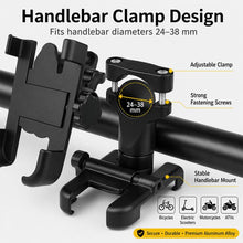 Load image into Gallery viewer, Motorcycle Handlebar Aluminum Alloy Phone Bracket, Suitable for 60-100mm Device, Handlebar Bracket for 60-100mm