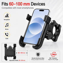 Load image into Gallery viewer, Motorcycle Handlebar Aluminum Alloy Phone Bracket, Suitable for 60-100mm Device, Handlebar Bracket for 60-100mm