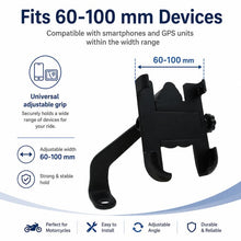 Load image into Gallery viewer, Motorcycle Rear View Mirror Aluminum Alloy Phone Bracket, Suitable for 60-100mm Device, Rear View Mirror for 60-100mm