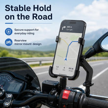 Load image into Gallery viewer, Motorcycle Rear View Mirror Aluminum Alloy Phone Bracket, Suitable for 60-100mm Device, Rear View Mirror for 60-100mm