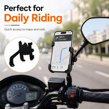 Load image into Gallery viewer, Motorcycle Rear View Mirror Aluminum Alloy Phone Bracket, Suitable for 60-100mm Device, Rear View Mirror for 60-100mm