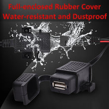 Load image into Gallery viewer, Motorcycle 5V 2.1A Waterproof USB Charger Kit SAE to USB Adapter, with Extension Harness, SAE to USB Adapter