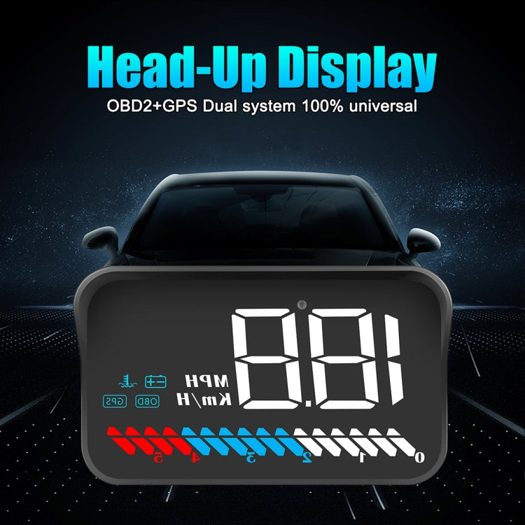 M7 3.5 inch Universal Car OBD2 + GPS HUD Vehicle-mounted Head Up Display Fuel Consumption, M7