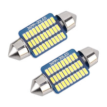 Load image into Gallery viewer, 2 PCS 36mm DC12V / 1.5W / 6000K / 100LM 30LEDs SMD-3014 Car License Plate Light / Dome Light, with Decoder, 1.5W 36mm