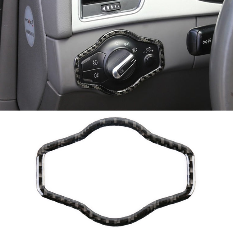 Car Carbon Fiber Headlight Switch Button Decorative Sticker for Audi A4L / A5 / Q5 2009-2016, Headlight Switch Button