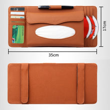 Load image into Gallery viewer, DERANFU 3 In 1 Lichee Texture Multi-function Car Hang Type Leather Towel Box with Card Slot &amp; CD Slot