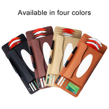Load image into Gallery viewer, DERANFU 3 In 1 Lichee Texture Multi-function Car Hang Type Leather Towel Box with Card Slot &amp; CD Slot