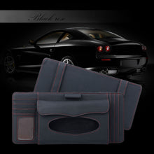 Load image into Gallery viewer, DERANFU 3 In 1 Lichee Texture Multi-function Car Hang Type Leather Towel Box with Card Slot &amp; CD Slot