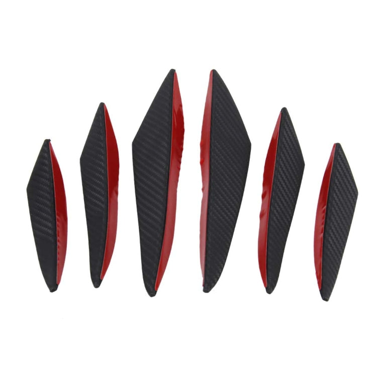 6 PCS Universal Carbon Fiber Style Car Front Bumper Body Spoiler Lip Splitter Protector Bar Strip Guard Sticker, Bar Strip Guard Sticker