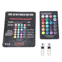 Load image into Gallery viewer, 2 PCS T10 2W Auto Flash Strobe Fade Smooth Remote Controlled Colorful LED Clearance Decorative Light, DC 12V, 2W