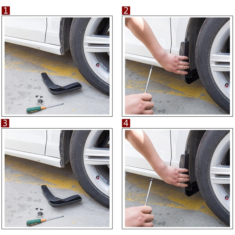 4 PCS Car Auto Semi-Rigid PVC Splash Flaps Mudguards Fender Guard for Audi A4L 2016 Version, For 2016 A4L