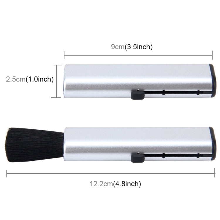 Car Portable Scalable Nylon Cleaning Brush with ABS Handle, 1PCS+Silver, 1PCS+Black