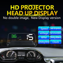 Load image into Gallery viewer, With Adjustable Reflection Board, Speed &amp; RPM &amp; Water Temperature &amp; Oil Consumption &amp; Driving Distance / Time &amp; Voltage Display, Over Speed Alarm, Connect OBD2 Interface, C500(Green), C500(Blue), C500（White)