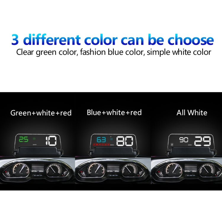 With Adjustable Reflection Board, Speed & RPM & Water Temperature & Oil Consumption & Driving Distance / Time & Voltage Display, Over Speed Alarm, Connect OBD2 Interface, C500(Green), C500(Blue), C500（White)