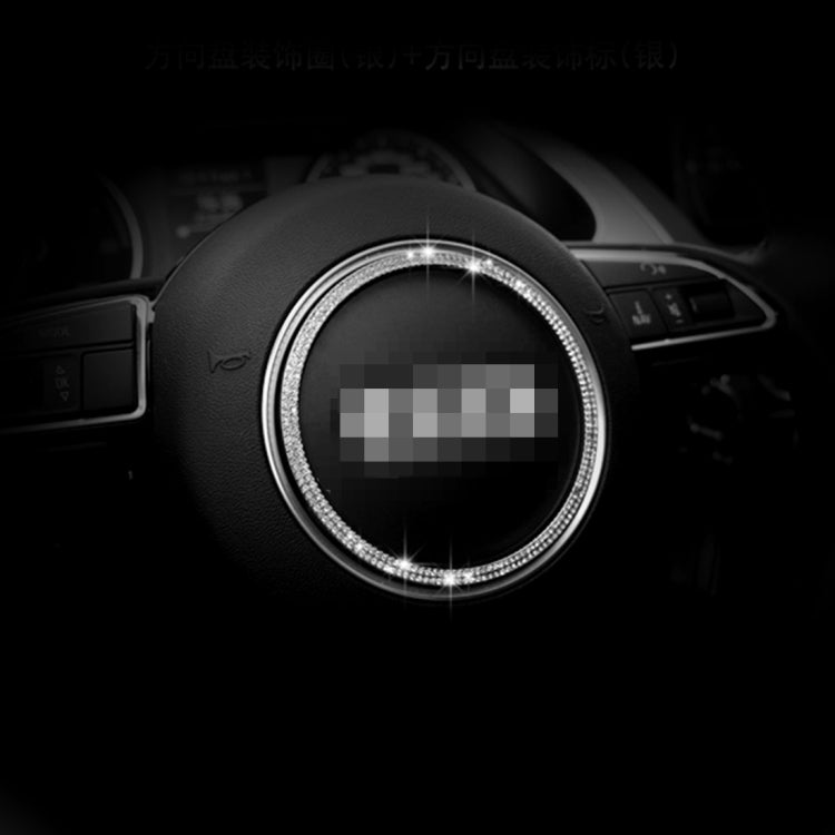 Car Aluminum Steering Wheel Decoration Ring with Diamonds For Audi, For Audi