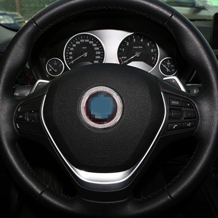 Car Aluminum Steering Wheel Decoration Ring with Diamonds For BMW, For BMW with Diamonds
