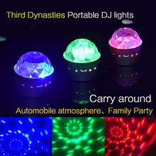 Load image into Gallery viewer, D33 5W USB Charging RGB Car Decoration Portable DJ Light Sound Activated Rotating Strobe Effect Atmosphere Light Star Music Light Lamp, DC 5V, D33