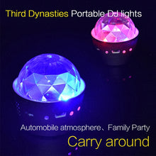 Load image into Gallery viewer, D33 5W USB Charging RGB Car Decoration Portable DJ Light Sound Activated Rotating Strobe Effect Atmosphere Light Star Music Light Lamp, DC 5V, D33