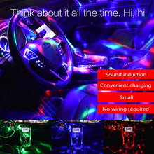 Load image into Gallery viewer, D33 5W USB Charging RGB Car Decoration Portable DJ Light Sound Activated Rotating Strobe Effect Atmosphere Light Star Music Light Lamp, DC 5V, D33