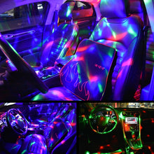 Load image into Gallery viewer, D33 5W USB Charging RGB Car Decoration Portable DJ Light Sound Activated Rotating Strobe Effect Atmosphere Light Star Music Light Lamp, DC 5V, D33