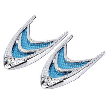 Load image into Gallery viewer, 2 PCS Car Plastic Decorative Sticker, Size: 10.0 x 5.0cm(Silver + Blue), JM-625
