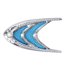 Load image into Gallery viewer, 2 PCS Car Plastic Decorative Sticker, Size: 10.0 x 5.0cm(Silver + Blue), JM-625