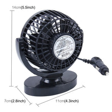 Load image into Gallery viewer, HUXIN HX-T306 6W 360 Degree Adjustable Rotation Low Noise Mini Electric Car Fan, DC 24V, HX-T306