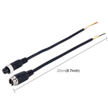 Load image into Gallery viewer, 2 PCS M12 Car Auto Monitor Camera DVR Male and Female 4 Pin Video Power Extension Cable Cord, Length: 22cm, 1 in 1 way