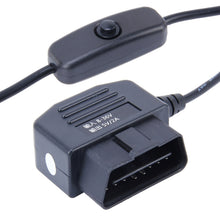 Load image into Gallery viewer, Car Auto 16Pin OBDII Charging Cable Mini 5 Pin USB Power Adapter with Switch Button for GPS Tablet E-dog Phone, Cable Length: 3.4m, OBDII