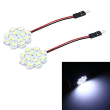 Load image into Gallery viewer, 2 PCS 3W 200 LM 6000K Flower Shape Car Auto Interior Doom Reading Light with 12 SMD-5630 LED Lamps Bicuspid and T10 Adapter Cable, DC 12V, Flower Shape Reading Light
