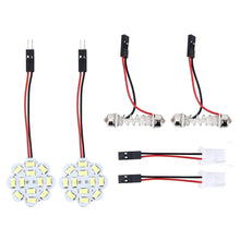 Load image into Gallery viewer, 2 PCS 3W 200 LM 6000K Flower Shape Car Auto Interior Doom Reading Light with 12 SMD-5630 LED Lamps Bicuspid and T10 Adapter Cable, DC 12V, Flower Shape Reading Light