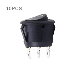 10 PCS Car Auto Universal DIY 3 Pin Round Cap OFF- ON Push Button, 3 Pin